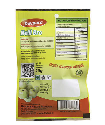 Nutrition Information of Nelli Bro - Candy